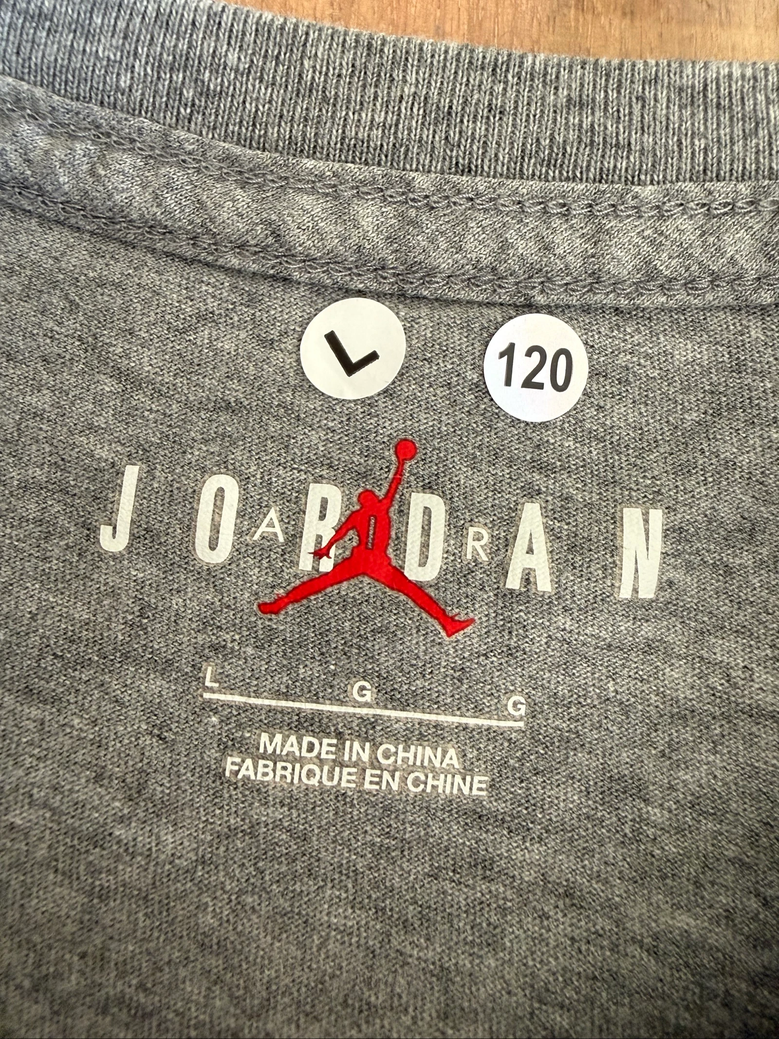 T-shirt Air Jordan Homme L – Cinza – Sneakers Logo Jumpman – Estado Perfeito – photo 6